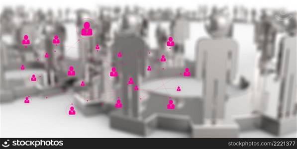 graphics pink human social network as concept