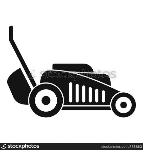 Grass cut machine icon. Simple illustration of grass cut machine vector icon for web design isolated on white background. Grass cut machine icon, simple style
