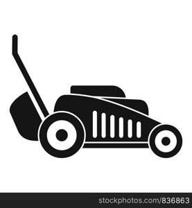 Grass cut machine icon. Simple illustration of grass cut machine vector icon for web design isolated on white background. Grass cut machine icon, simple style