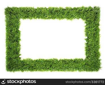 grass frame isolated on a white background