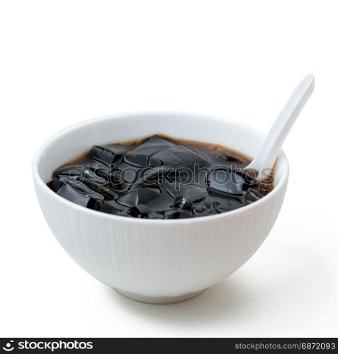 grass jelly with iced