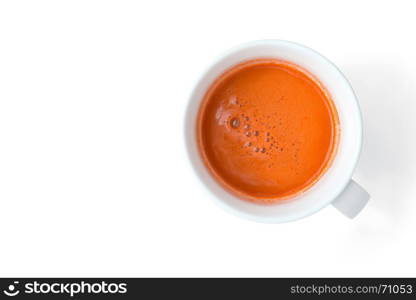 grass of carrot juice isolated on white background with clipping path