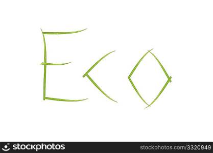 Grass spelling eco on white