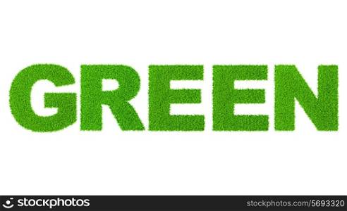 Grass word green - ecology eco friendly concept character type