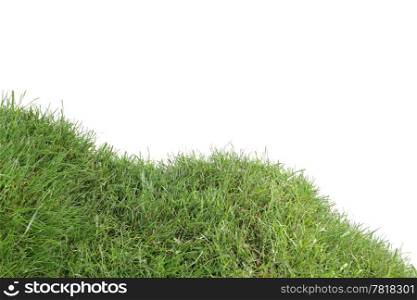 Grassy Down Hill Isolated on White Background