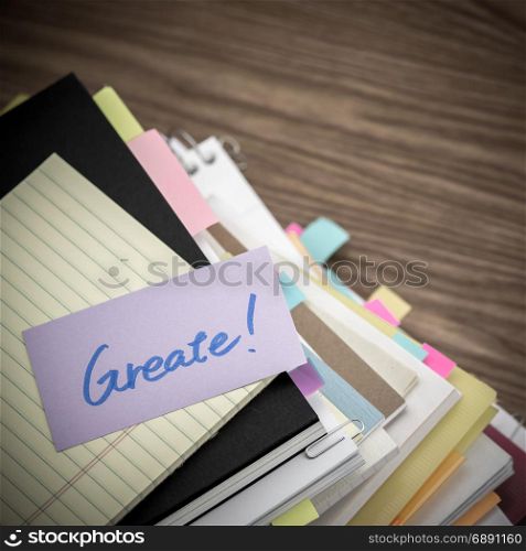 Grate; The Pile of Business Documents on the Desk