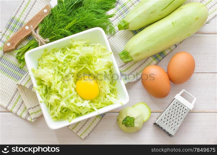 Grated marrow with eggs