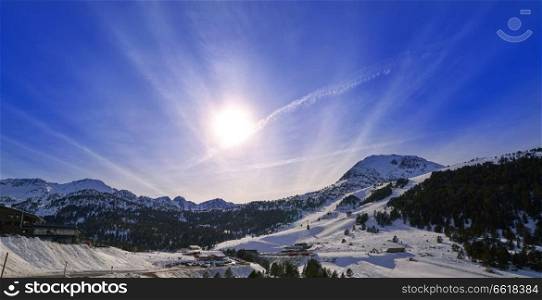 Grau Roig ski resort in Andorra at Grandvalira sector Pyreenees