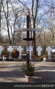 Grave crosses near the brandenburger tor Berlin from people try to escape east berlin during war&#xA;