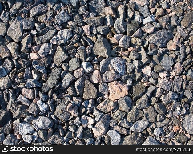 Gravel brought to a construction site.
