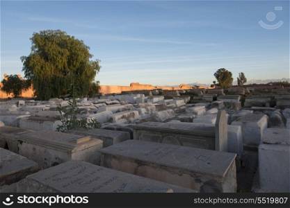 Graves at Jewish Cemetery, Miaara, Mellah, Medina, Marrakesh, Morocco