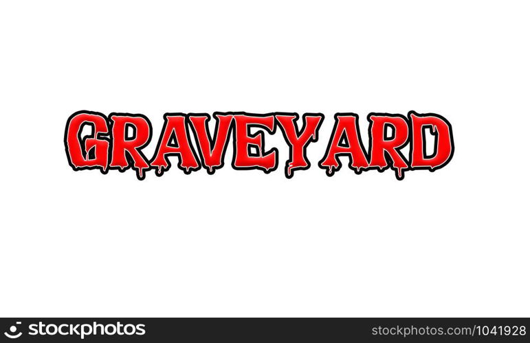 Graveyard Red-White-Black Stamp Text on white backgroud