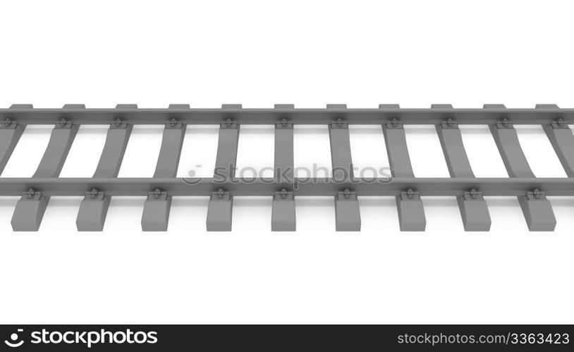 gray 3d rails horizontal isolated on white background top view