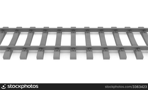 gray 3d rails horizontal isolated on white background top view