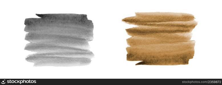 Gray and brown abstract background in watercolor