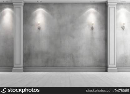 Gray background for product presentation with beautiful light pattern Generate Ai.