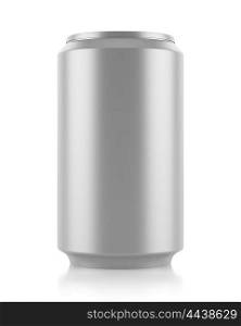 gray beer can isolated on white background