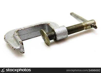 Gray C-Clamp isolated on white background