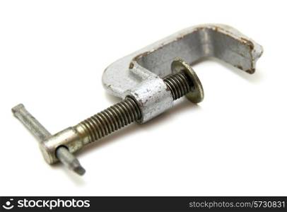 Gray C-Clamp isolated on white background
