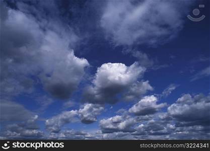 Gray Clouds In A Dark Blue Sky