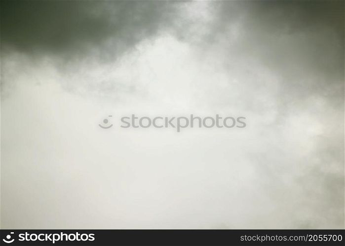 Gray clouds similar to smoke or smog.