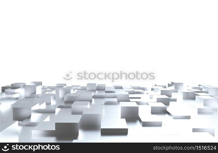 Gray cubes abstract background pattern. 3d illustration.