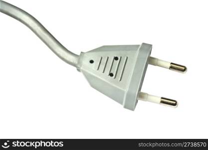 Gray electric plug isolated on white background
