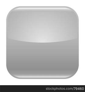 Gray glossy button blank icon square empty shape isolated form background. Vector illustration a graphic element for web internet design