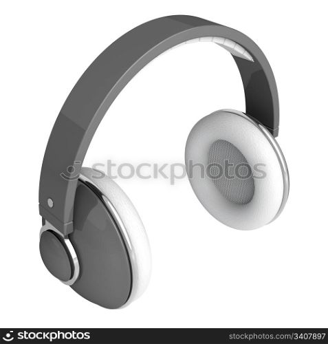 Gray headphones isolated on white