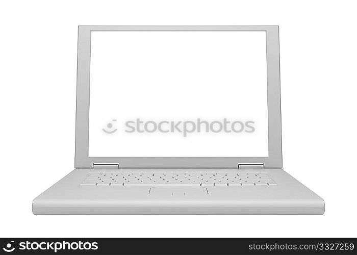 gray laptop isolated on white background