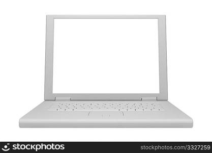 gray laptop isolated on white background