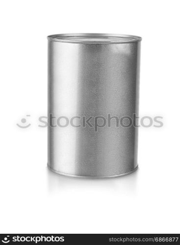 Gray metal closed pot cut out on white background