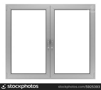 gray metallic window isolated on white background