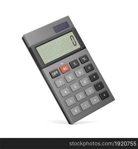 Gray office calculator with solar panel