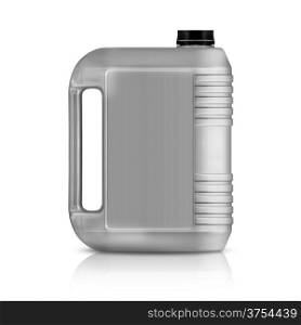Gray plastic gallon, jerry can isolated on a white background. (with clipping work path)