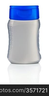 gray plastical bottle isolated