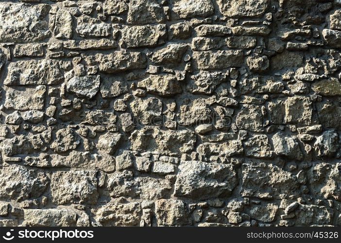 Gray rough stone wall surface texture of ancient tower