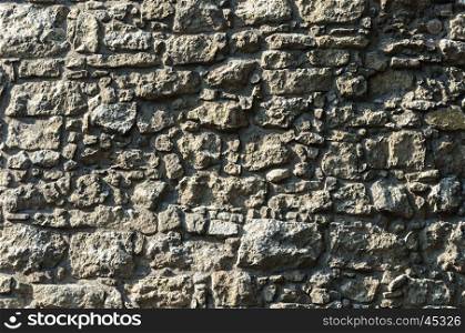 Gray rough stone wall surface texture of ancient tower