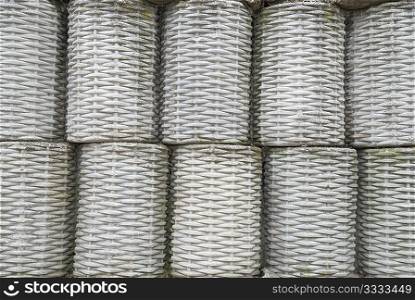 Gray round brick wall can be used for background