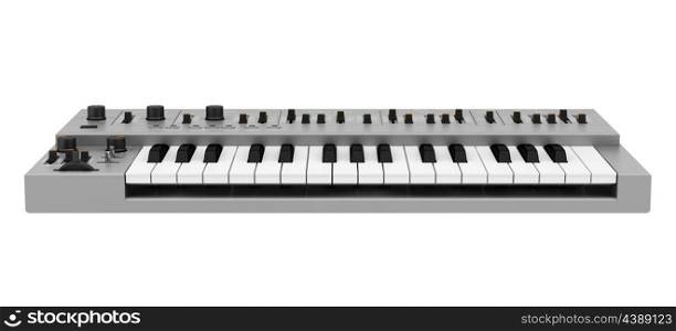gray synthesizer isolated on white background