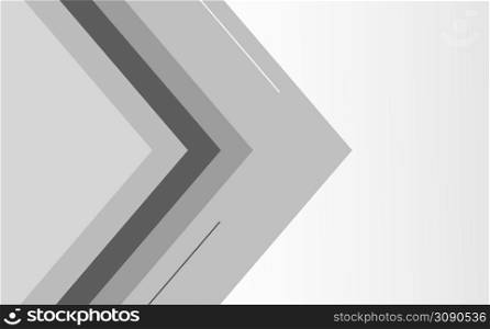 Gray tone color and white color arrowed background, abstract art, illustration
