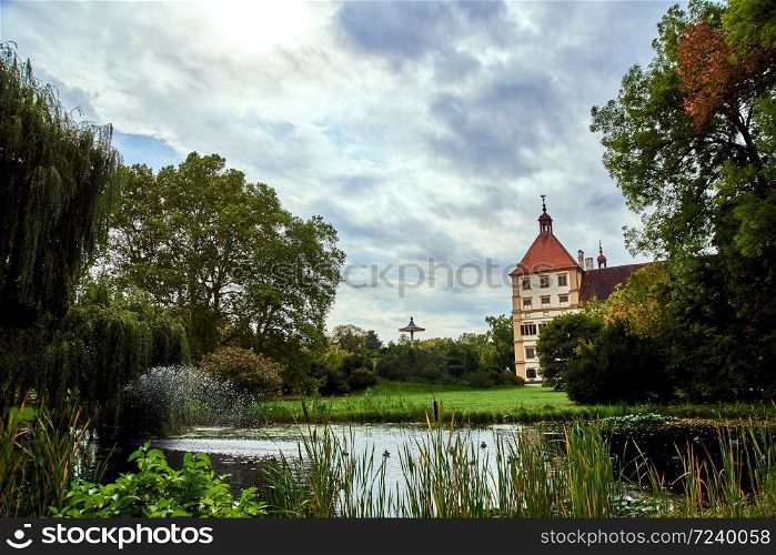 Graz, Austria 02.10.2019: View at Eggenberg palace tourist spot, famous travel destination in Styria.. View at Eggenberg palace tourist spot, famous travel destination in Styria.