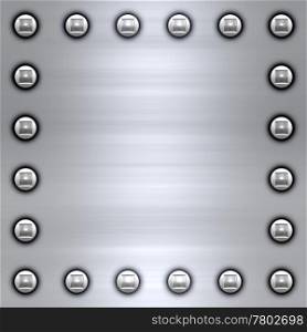 great background image of brushed steel or alloy with rivets