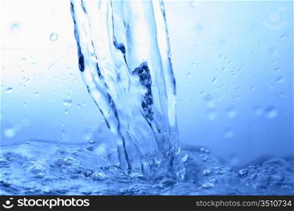 great blue water splash close up macro