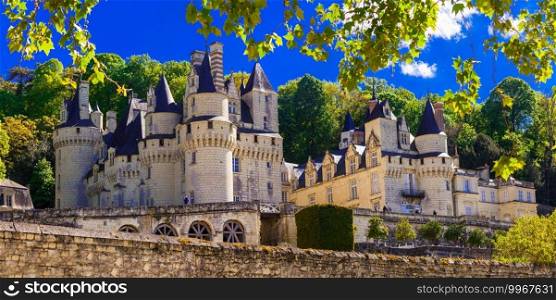 great castles of Loire Valley - beutiful fairy tale Usse . France travel and landmarks
