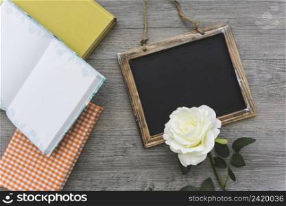 great composition with slate books decorative flower