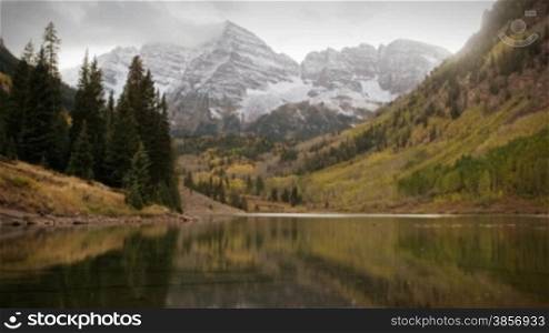Great for themes of nature, travel, wilderness, seasons, weather, mountains, exploration, outdoor recreation, adventure. Maroon Bells, Colorado Sunset.