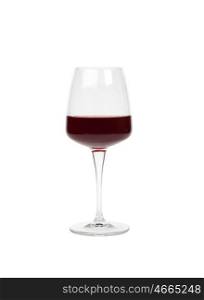 Great full glass of red wine isolated on white background
