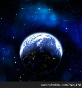 great illustration of earth like planet in space