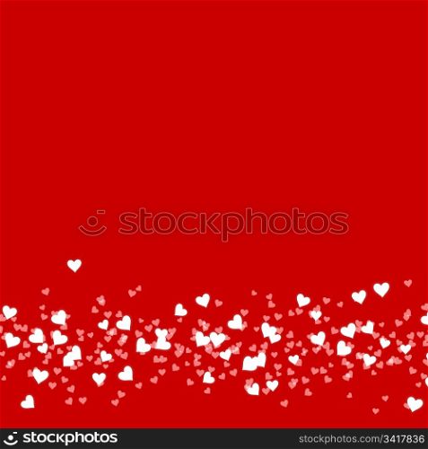 great illustration of white on red border love heart symbols